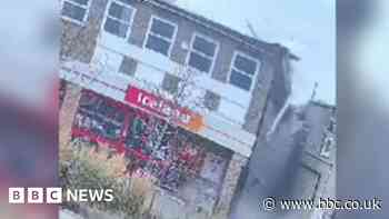 Watch: Roof above Iceland supermarket collapses