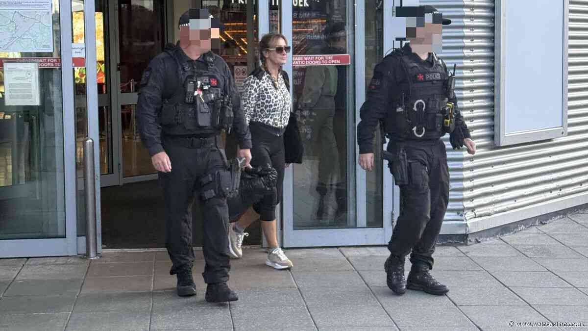'Black Widow' fraudster Pamela Gwinnett at Manchester Airport after Tenerife extradition