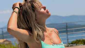 Amanda Holden's lookalike daughter Lexi Hughes, 20, models mint green bikini as she poses by the pool in Corfu - after her famous mum hit back at nepo baby claims