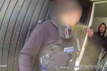 Moment police attacked with toxic spray while responding to domestic assault report