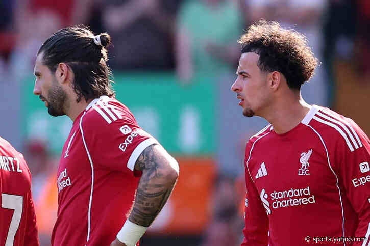 Liverpool’s Curtis Jones and Dominik Szoboszlai in heated on-field dispute