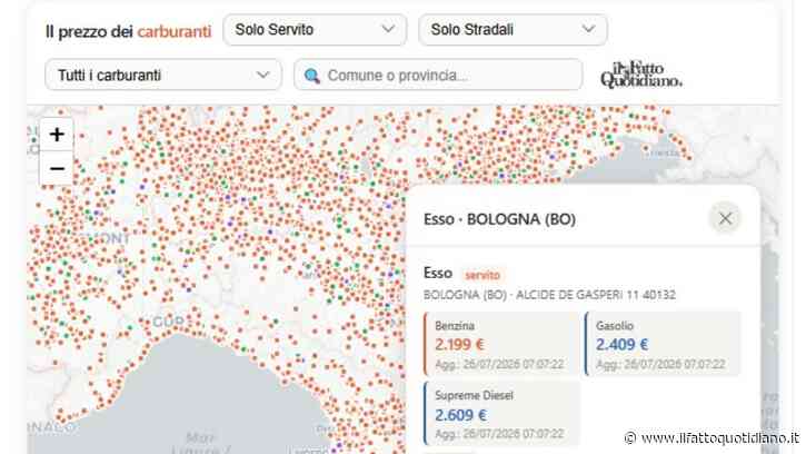 Caro carburanti, gasolio a 2,080 euro al litro lungo la rete stradale. La mappa interattiva per trovare il distributore più conveniente