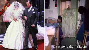 Designer of Princess Diana's wedding dress creates replica of her historic 40-foot veil after the original goes 'missing' - and shares unseen photographs of the gown's creation