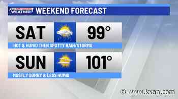 Another triple-digit day in the mix before a slight rain chance