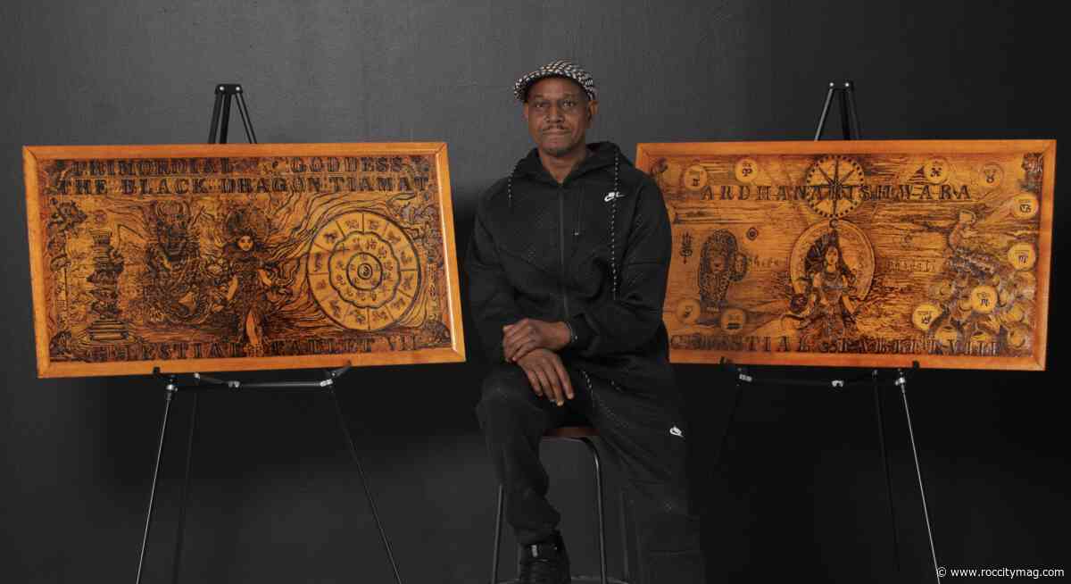 The artist burning wood to reach ‘Elevated Places’