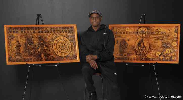 The artist burning wood to reach ‘Elevated Places’