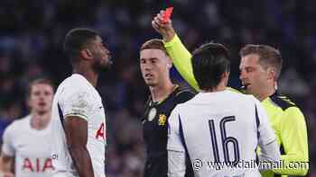 Tottenham star suffers pre-season nightmare as he is sent off just THREE minutes after being subbed on in calamitous outing against Chelsea