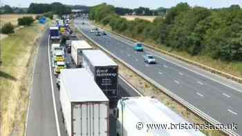60-minute delays and five-mile queues near Bristol - updates