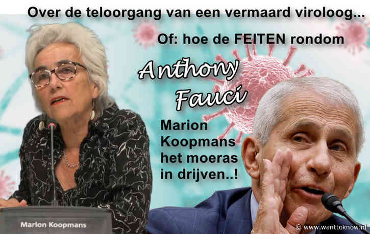 Marion Koopmans valt door de mand en zoekt houvast…!