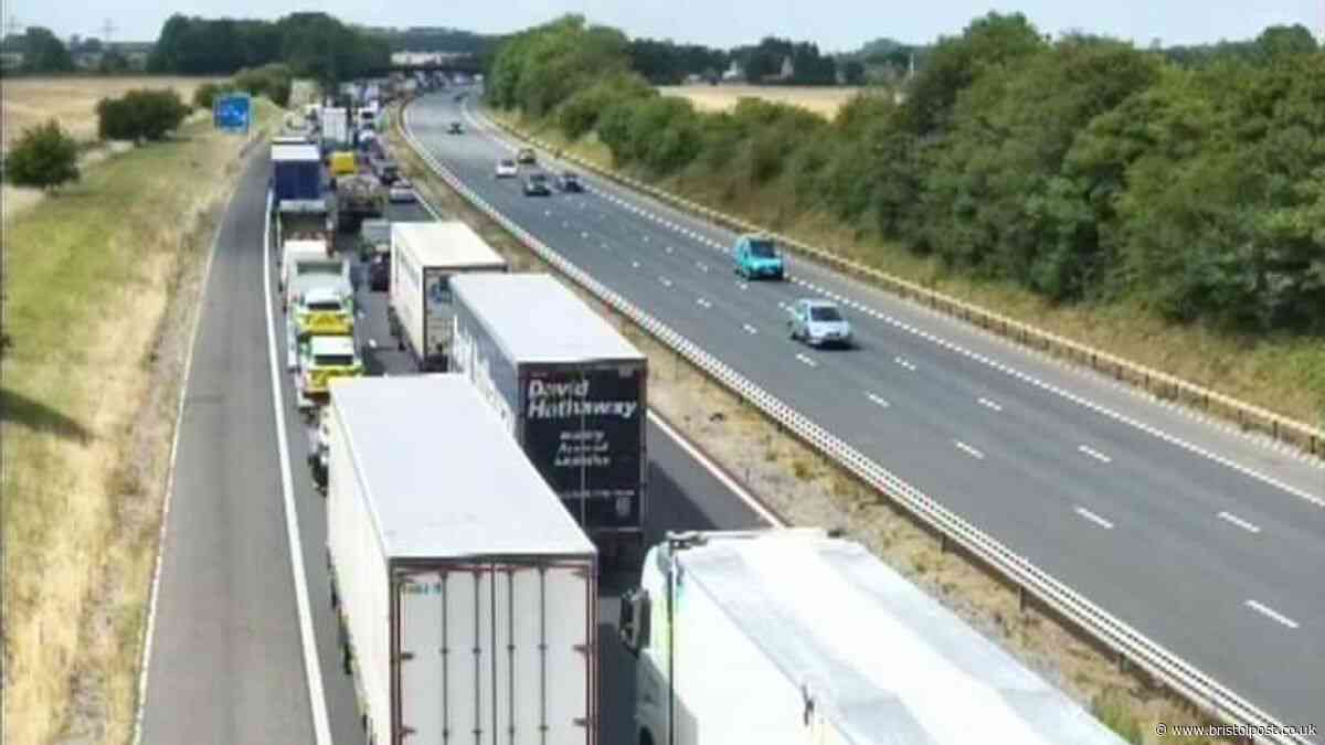 60-minute delays and five-mile queues near Bristol