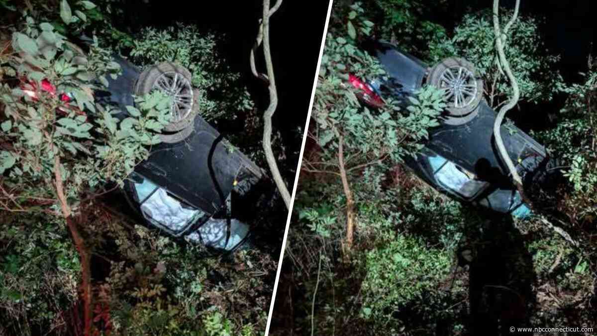 1 hospitalized after overnight rollover crash on I-95 in Westport
