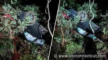 1 hospitalized after overnight rollover crash on I-95 in Westport
