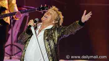 Rod Stewart, 81, dances on stage as he continues his North American tour in New York after cancelling gigs due to health issues
