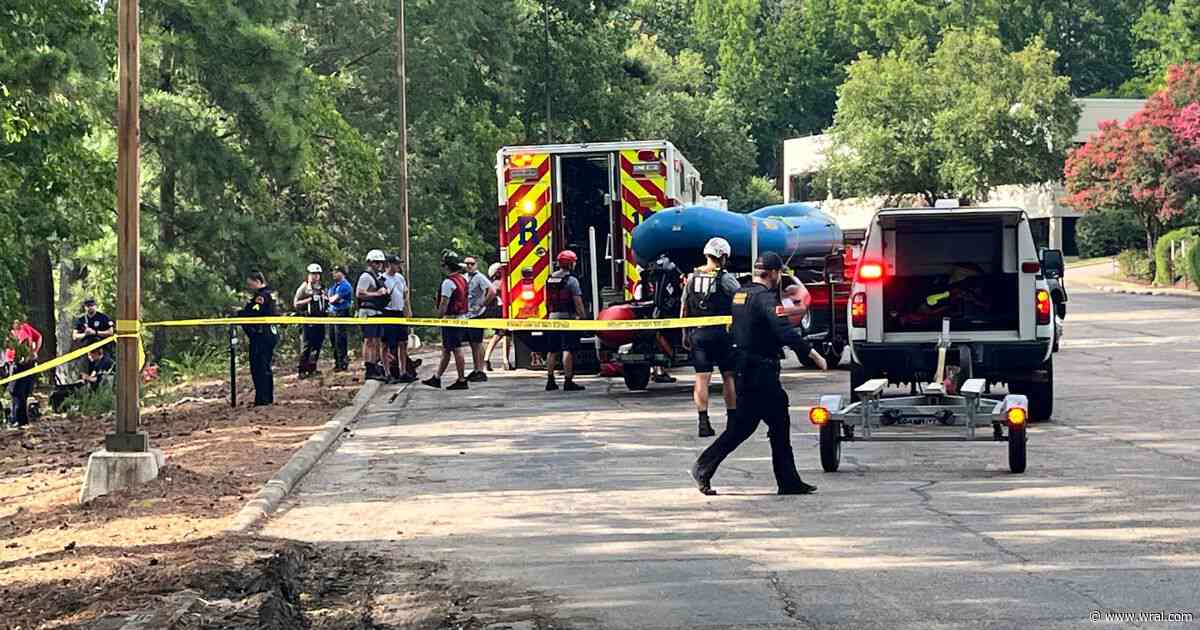 Fire & rescue searching for possible missing person at Raleigh lake