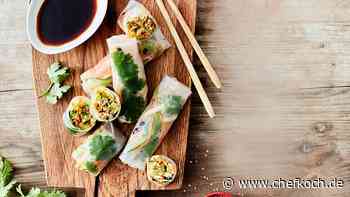 Vegane Sommerrollen aus Reispapier und Gemüse