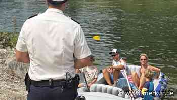 Einmal Pusten am Isar-Strand: Polizei winkt Schlauchbootfahrer raus
