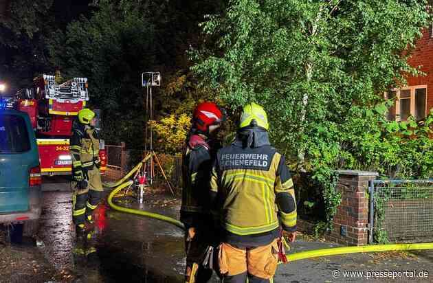 FW-PI: Schenefeld (PI): Brand eines Anbaus - Feuerwehr verhindert Vollbrand eines Einfamilienhauses