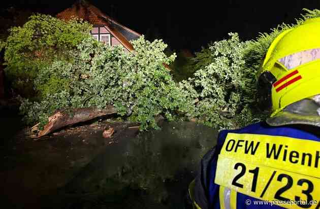 FW Flotwedel: Nächtliche Einsätze für die Feuerwehr in der Klostergemeinde: Sturmschäden und vermuteter Schwelbrand
