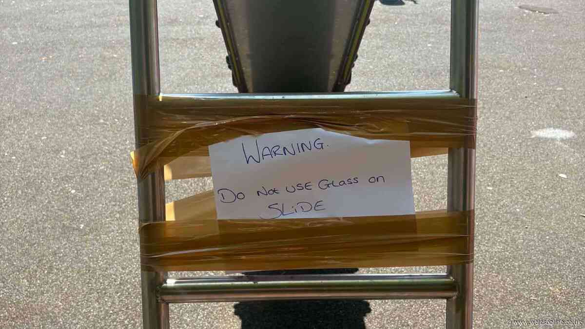 Child injured after shards of glass glued to slide in Cardiff park
