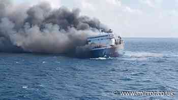 Five dead and dozens missing after horror inferno on ferry carrying 285 people
