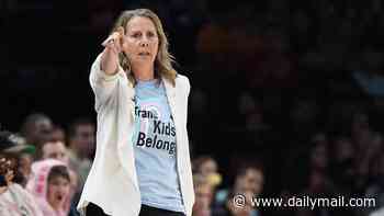 WNBA head coach sparks fury by wearing pro-trans shirt against Sophie Cunningham's Indiana Fever... as protest groups clash outside stadium
