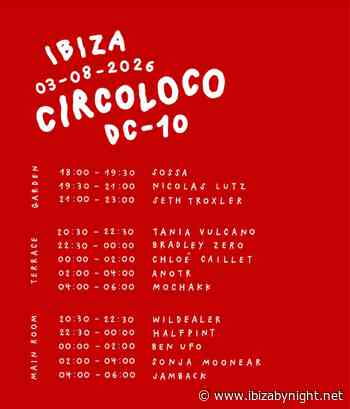 Circoloco August 3rd, 2026: the set times!