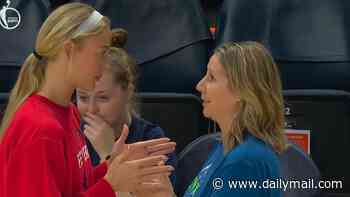 Pro-trans WNBA coach explains on-court meeting with Sophie Cunningham as protestors clash in Minnesota