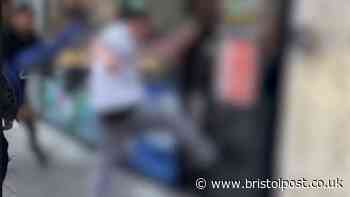 Shocking video of violent brawl in Bristol shop doorway