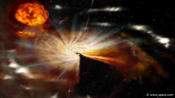 Astronomers watch a black hole's feeding frenzy end with a bad case of cosmic indigestion
