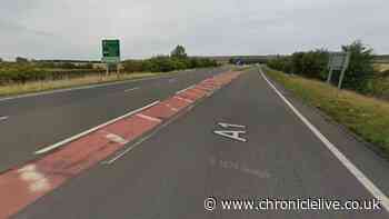 Two cars crash on the A1 southbound in Northumberland