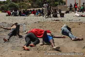 Ceuta migrant chaos: Hundreds set up camp on beach as Spain ‘blames Morocco for border surge’