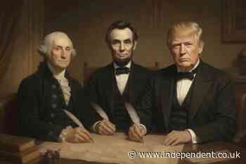 Trump’s latest fictional post puts him next to Washington and Lincoln