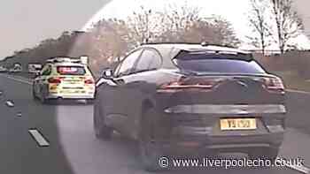 Dashcam footage shows 'out of control' Jaguar ramming police car at 90mph
