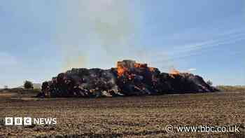 Hay fire at beauty spot 'started deliberately'