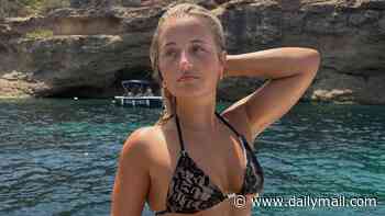 Emmerdale's Daisy Campbell sizzles in a lace bikini after a dip in the sea as she enjoys a boat day on Ibiza getaway