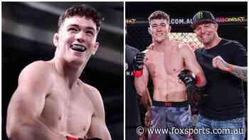 ‘Phone was blowing up’: Son of Aussie fight legend opens up after 32-second debut win goes viral