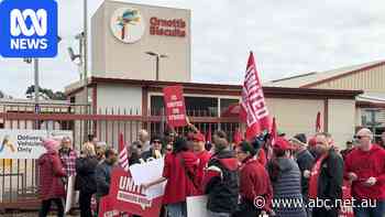 Arnott's workers strike over hourly pay rises worth less than a packet of biscuits