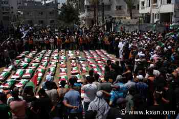 Palestinians hold mass funeral for 112 bodies finally recovered from a 2023 Gaza strike