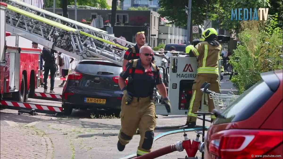 Uitslaande brand aan achterzijde flat Troelstraweg Dordrecht