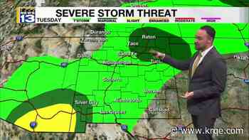 Record heat and isolated showers move into parts of New Mexico today