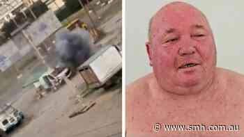 Moment Russian drone chases Ukrainian market trader