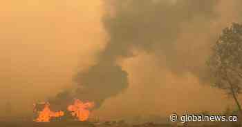 Massive Pear Lake wildfire devastates Clinton ranch as owner fights flames