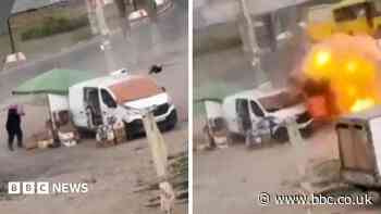 Video shows Russian drone chasing Ukrainian street vendor in 'human safari' attack