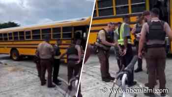 Video shows arrest of man accused of driving unregistered school bus in Miami-Dade