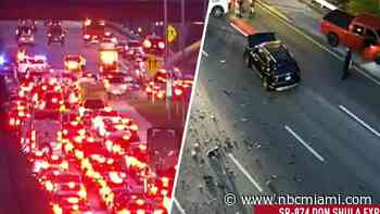 Crash on Don Shula Expressway at Killian Parkway shuts down northbound lanes