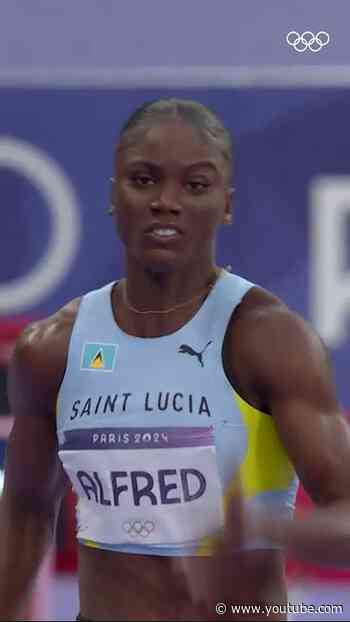 Relive Julien Alfred's run to Saint Lucia's first-ever Olympic gold medal at #Paris2024 🇱🇨✨