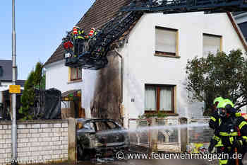 Flammen erfassen Wohnmobil und Dachstuhl