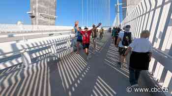 First cyclists and pedestrians 'excited,' 'overwhelmed' to cross Gordie Howe International Bridge