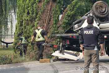 VIDEO: Crash closes 16th Avenue in Langley