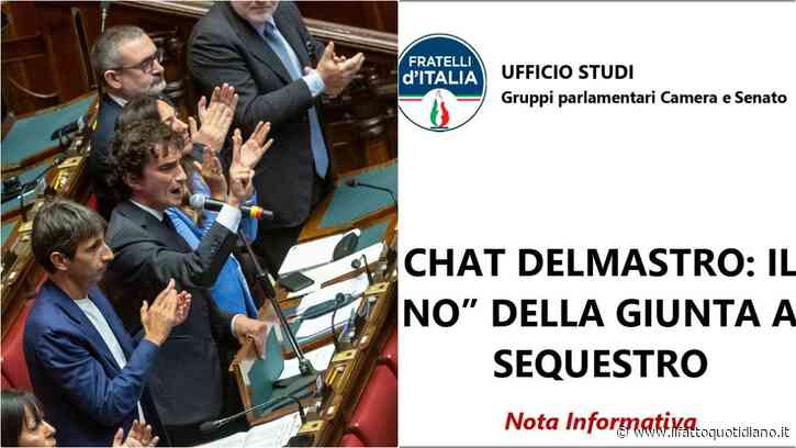 Chat Delmastro, il dossier di FdI per negarle ai pm: “Potrebbero esserci conversazioni personali e politiche”